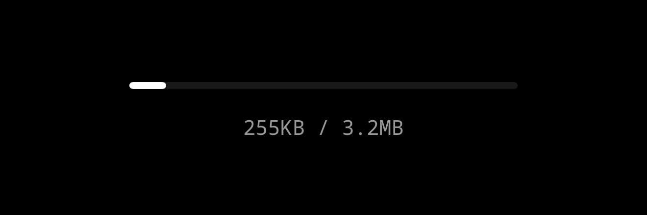 SFTP 面板里的一条进度条，显示 255KB / 3.2MB