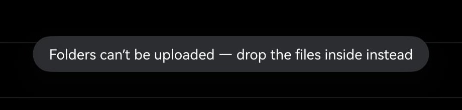 SFTP 列表底部出现提示：Folders can’t be uploaded — drop the files inside instead。
